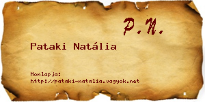 Pataki Natália névjegykártya